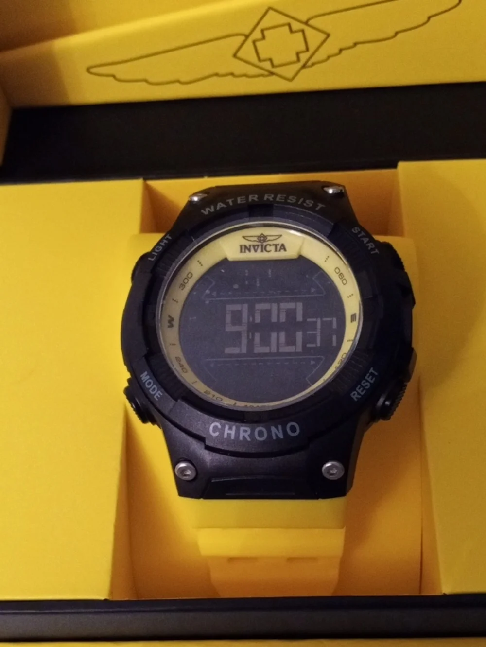 Invicta Yellow Digital Chronograph Sports Watch